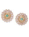 YouBella Green Gold-Plated Stone-Studded Circular Studs